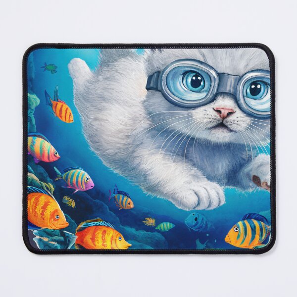 Item preview, A Cute Gray Kitten Swimming In The Ocean designed and sold by pixelplaza.
