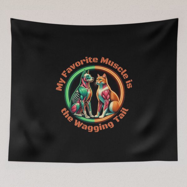 Item preview, My Favorite Muscle Is The Wagging Tail, Dog and Cat designed and sold by EnergeticGirl.