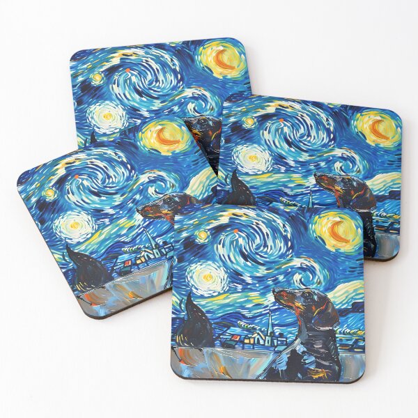 Item preview, Starry Night Dachshund Van Gogh Dog designed and sold by Vangoholic.