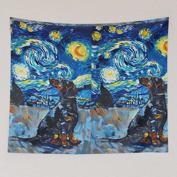 Item preview, Starry Night Dachshund Van Gogh Dog designed and sold by Vangoholic.