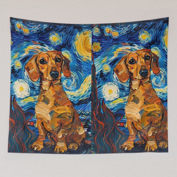 Item preview, Starry Night Dachshund Van Gogh Dog designed and sold by Vangoholic.
