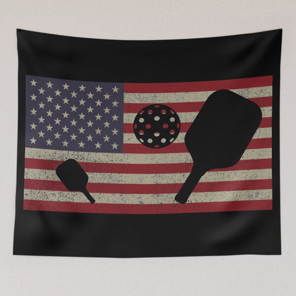 Item preview, Pickleball Paddles Ball Vintage Patriotic USA American Flag designed and sold by Maljonic.