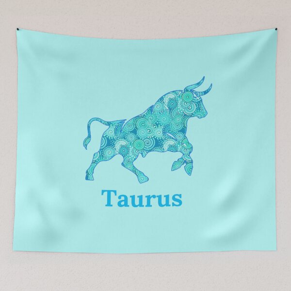 Item preview, Zodiac Sign for Taurus in Shades of Blue designed and sold by Marymarice.