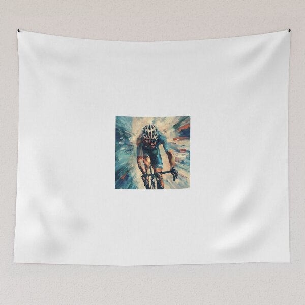 Item preview, a cyclist racing forward with intense focus and determination designed and sold by Love-Light-Bite.