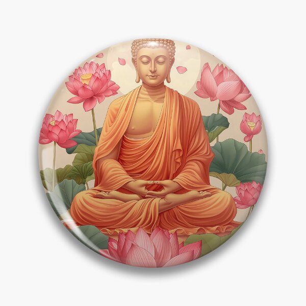 Item preview, Buddha in meditation with lotus flowers designed and sold by Dream scape  of Lucy.