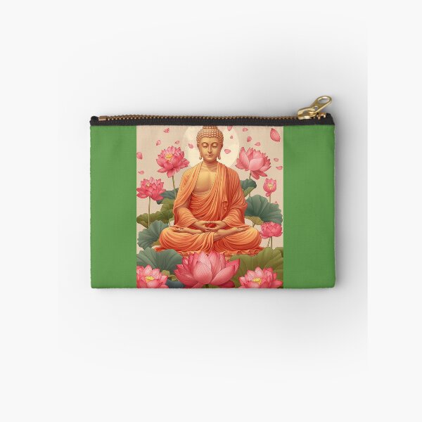 Item preview, Buddha in meditation with lotus flowers designed and sold by Dream scape of Lucy.