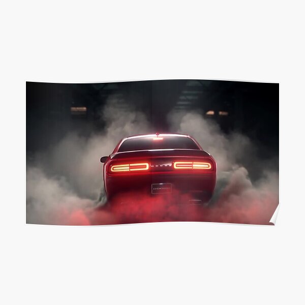 Dodge Challenger Burnout Poster Poster