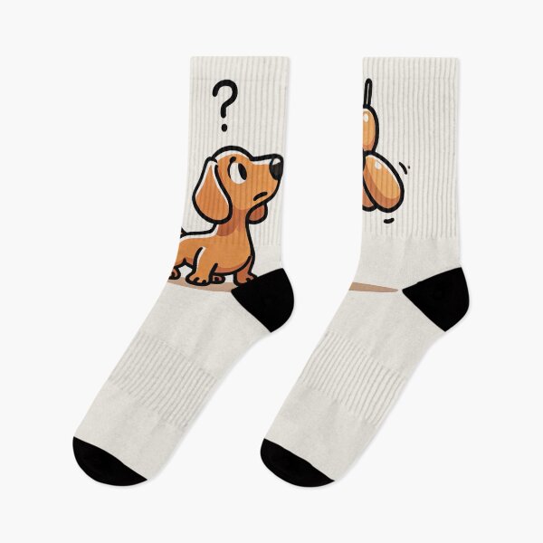 Item preview, Dachshund looking confused at a balloon animal designed and sold by PetPaletteCards.