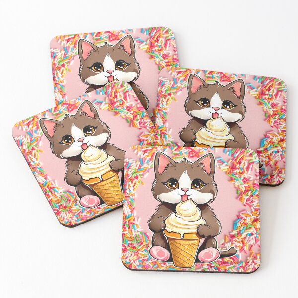 Item preview, Cat and ice cream, humor and summer. designed and sold by Zofia Sosnecka.