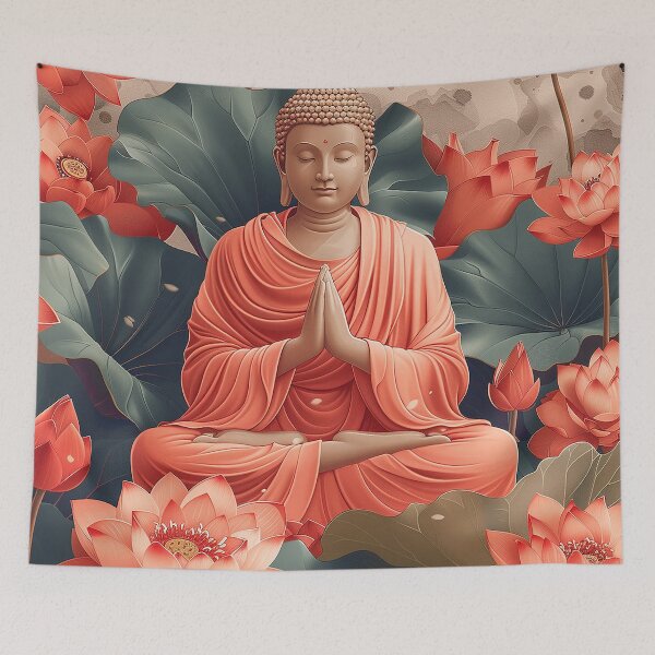 Item preview, Buddha in meditation with lotus flows II designed and sold by Dream scape  of Lucy.
