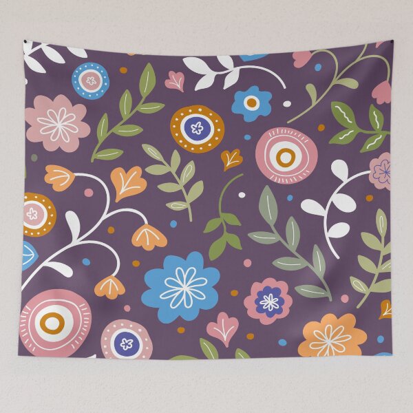 Item preview, Colorful Retro Flower Pattern  designed and sold by LMStudioDesigns.