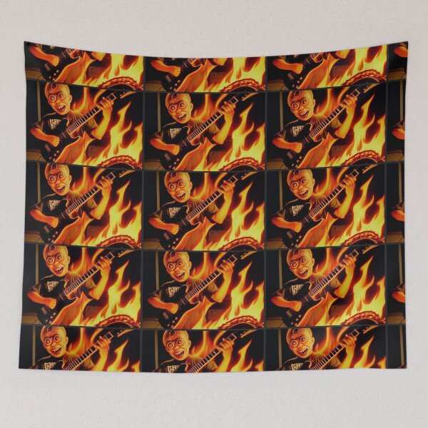 Item preview, Creepy Flaming Guitar Player Dude | Digital Art designed and sold by patrickcallan.