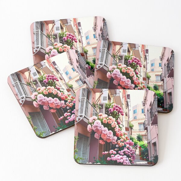 Artikelvorschau, Pastellfarbene Stadt voller Blumen /AI Art/ #39 entworfen und verkauft von AI-Floral-Art.