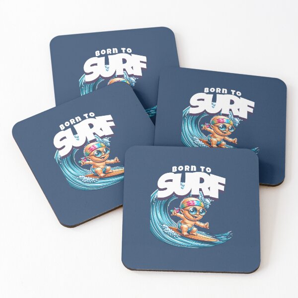 Item preview, Born to Surf – Vintage Cartoon Baby Surfing designed and sold by InspireHubWear.