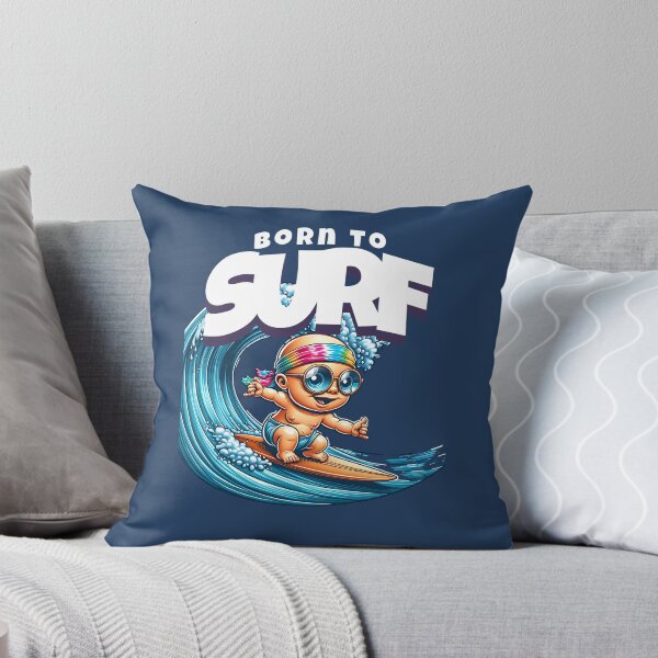 Item preview, Born to Surf – Vintage Cartoon Baby Surfing designed and sold by InspireHubWear.