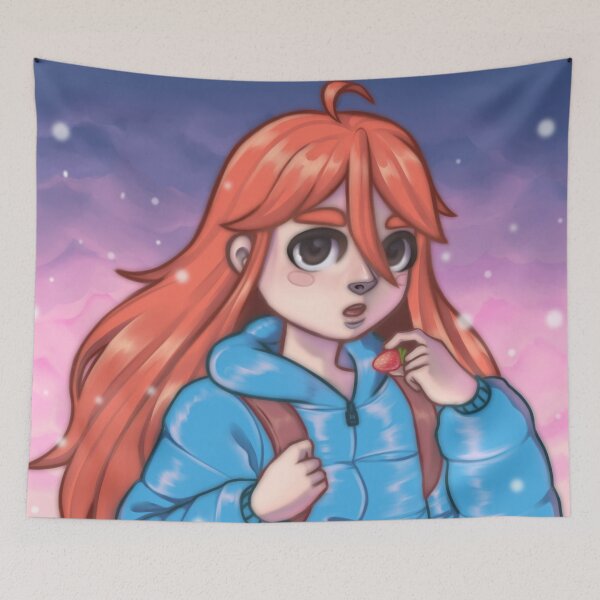 Item preview, Madeline with a strawberry uwu - Celeste designed and sold by PetecanArt.