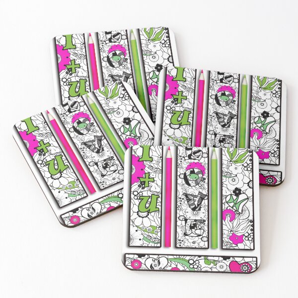 Item preview, Abstractive pattern with different color stickers and two penciles designed and sold by fuzzyfox.