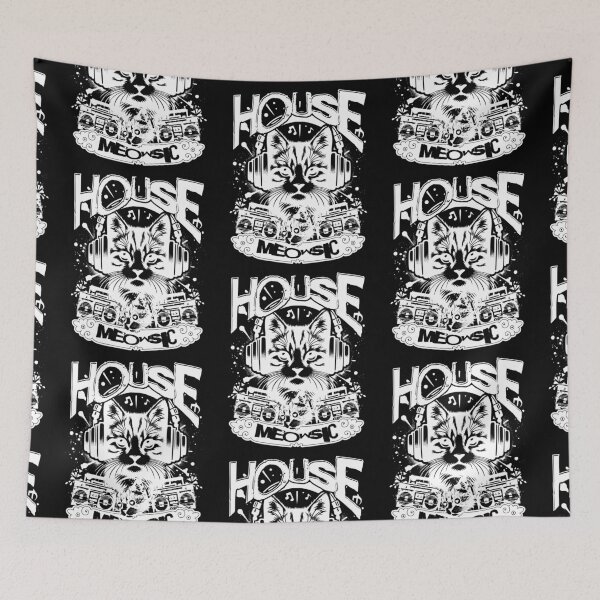 Item preview, HOUSE MUSIC  - House Meowsic (white) designed and sold by Discothreadz.
