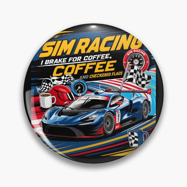 Item preview, Sim Racing: I Brake for Coffee and Checkered Flags designed and sold by HardCorps.