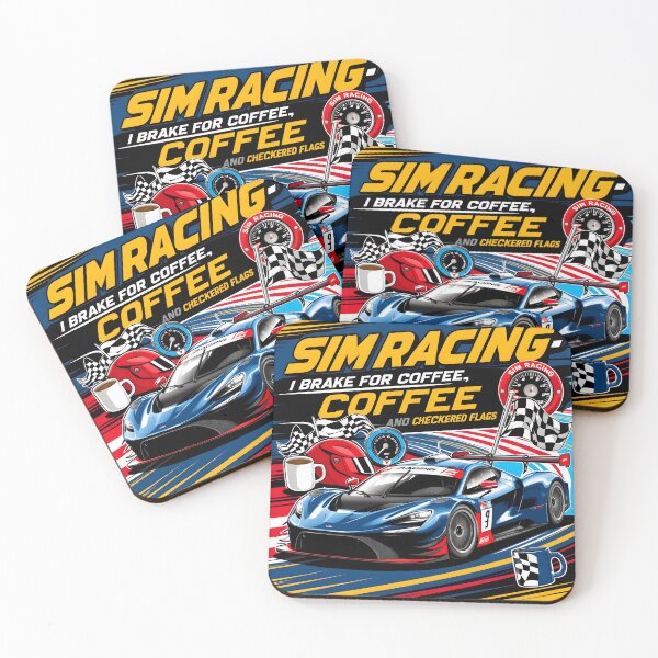 Item preview, Sim Racing: I Brake for Coffee and Checkered Flags designed and sold by HardCorps.