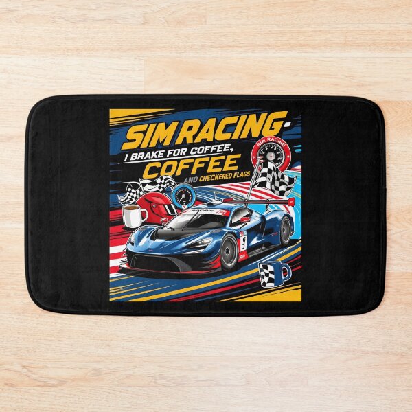 Item preview, Sim Racing: I Brake for Coffee and Checkered Flags designed and sold by HardCorps.