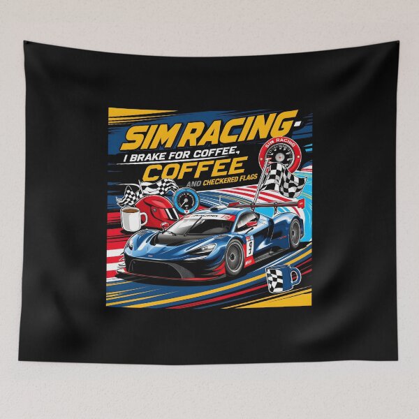Item preview, Sim Racing: I Brake for Coffee and Checkered Flags designed and sold by HardCorps.