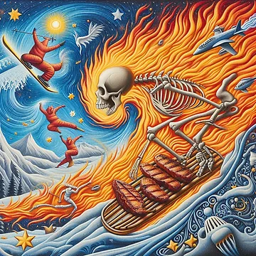 Artwork thumbnail, BBQ Rib Snowboarding by ComputerContent