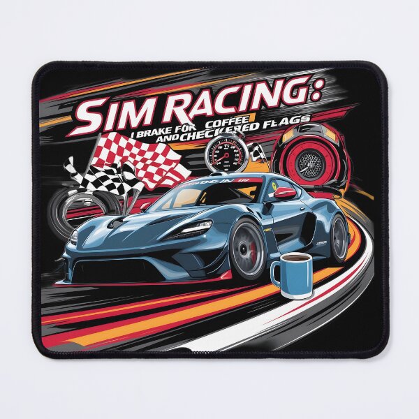 Item preview, Sim Racing: I Brake for Coffee and Checkered Flags designed and sold by HardCorps.