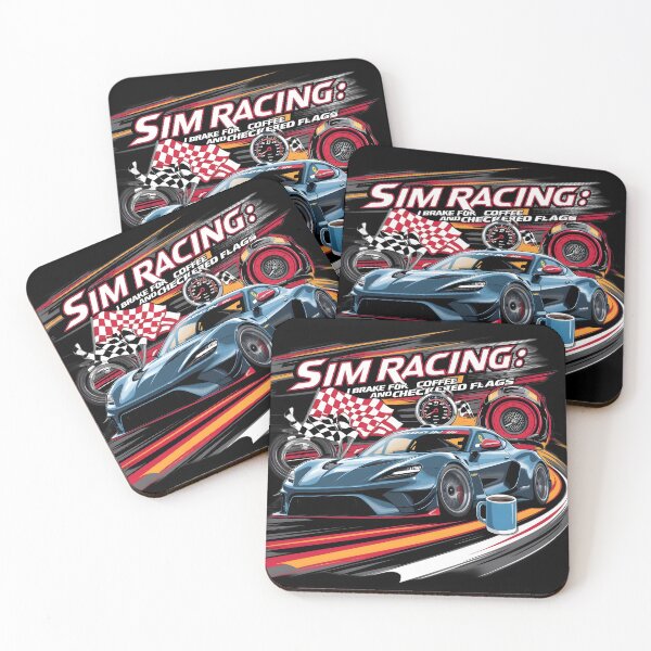 Item preview, Sim Racing: I Brake for Coffee and Checkered Flags designed and sold by HardCorps.