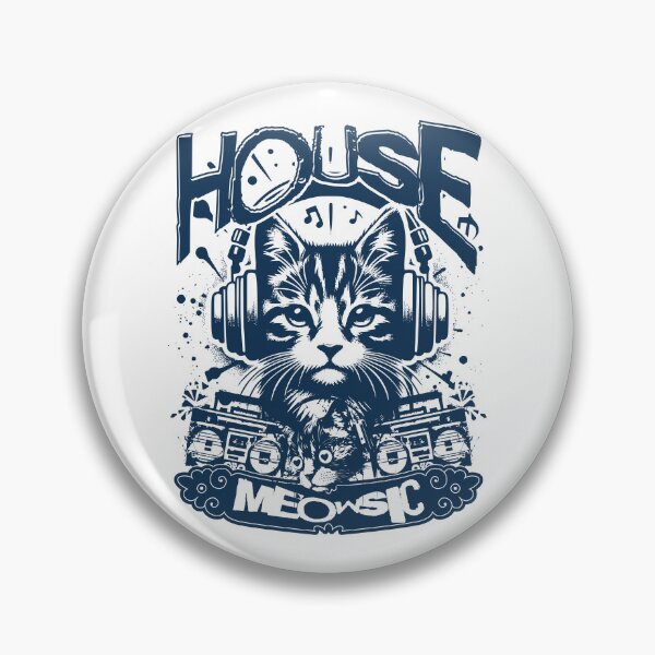 Item preview, HOUSE MUSIC  - House Meowsic (navy blue)  designed and sold by Discothreadz.