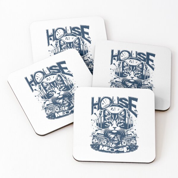 Item preview, HOUSE MUSIC  - House Meowsic (navy blue)  designed and sold by Discothreadz.