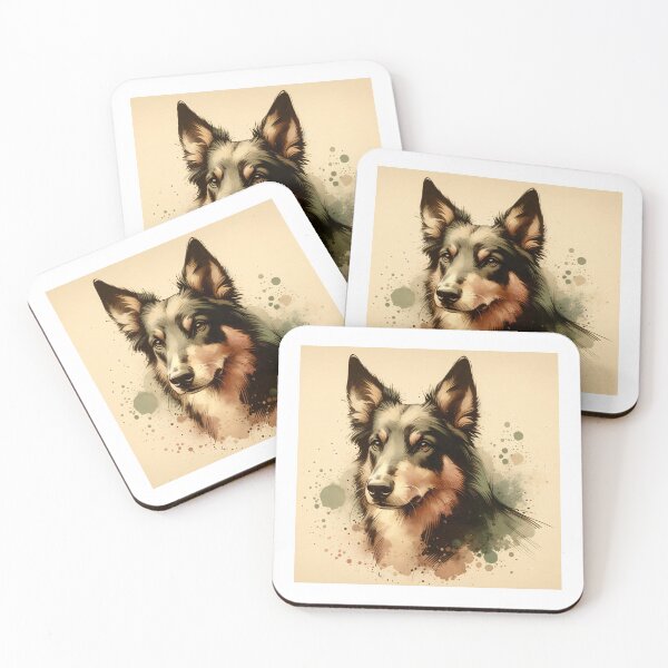 Item preview, Vintage Watercolor Australian Kelpie  designed and sold by TheAnimalZ00.