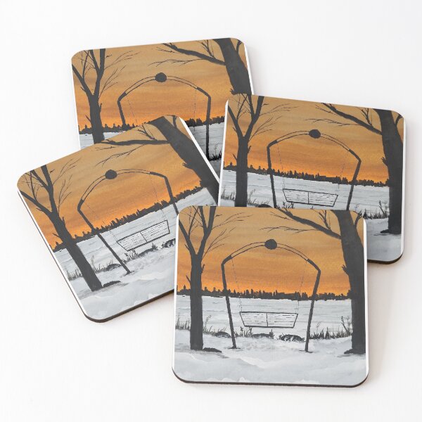Item preview, Snow hike in Wisconsin - Handmade Gouache Painting designed and sold by Varun Bhalerao.