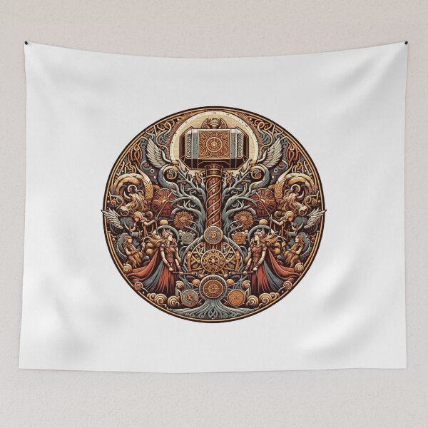 Item preview, Nordic Mythology Symbols Viking Norse Mjolnir Yggdrasil Valknut & Helm of Awe Ancient Norse Legends Odin designed and sold by AnalajiaDesigns.