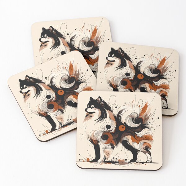 Item preview, Abstract Japanese Spitz Art designed and sold by TheAnimalZ00.