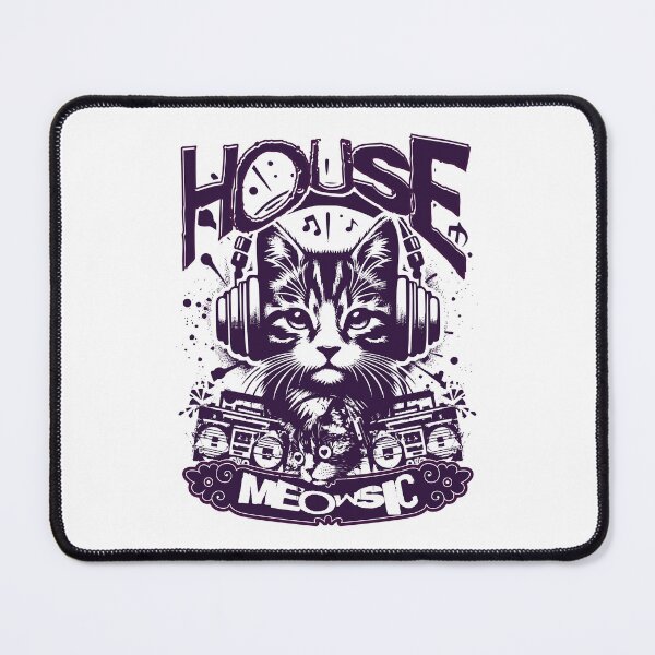 Item preview, HOUSE MUSIC - House Meowsic (plum) designed and sold by Discothreadz.