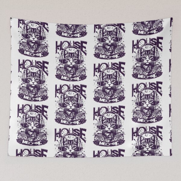 Item preview, HOUSE MUSIC  - House Meowsic (plum)  designed and sold by Discothreadz.
