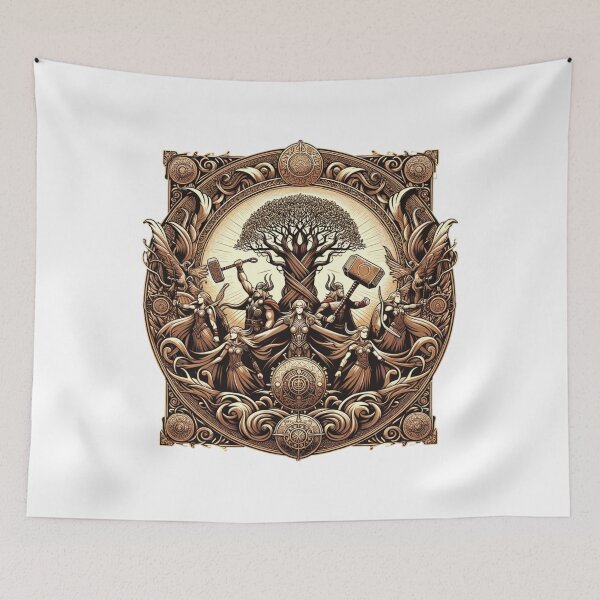 Item preview, Mythology Symbols Nordic Viking Norse Mjolnir Yggdrasil Valknut & Helm of Awe Ancient Norse Legends Odin designed and sold by AnalajiaDesigns.