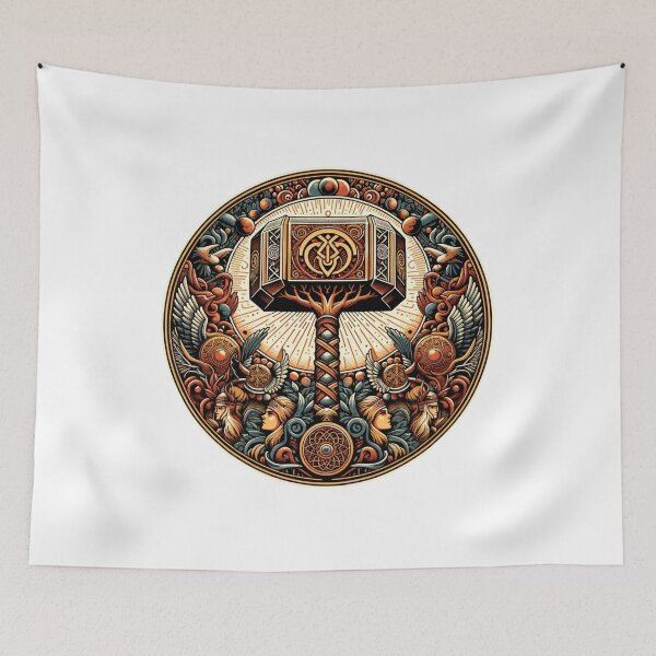 Item preview, Nordic Mythology Symbols Viking Norse Mjolnir Yggdrasil Valknut & Helm of Awe Ancient Norse Legends Odin designed and sold by AnalajiaDesigns.