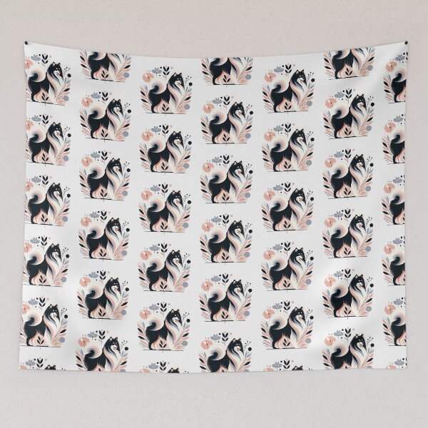 Item preview, Floral Abstract Japanese Spitz designed and sold by TheAnimalZ00.