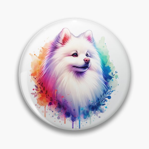 Item preview, Watercolor White Japanese Spitz designed and sold by TheAnimalZ00.