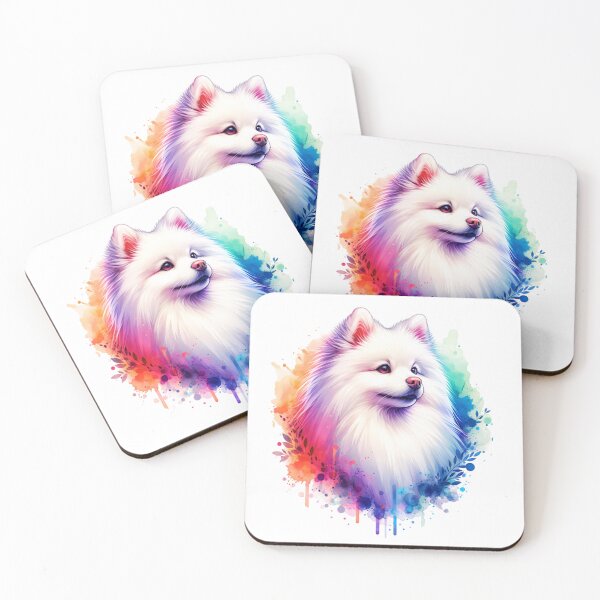 Item preview, Watercolor White Japanese Spitz designed and sold by TheAnimalZ00.