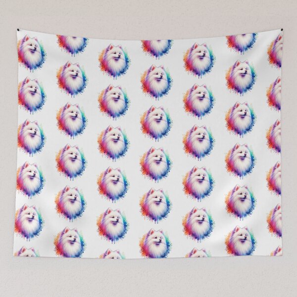 Item preview, Watercolor White Japanese Spitz designed and sold by TheAnimalZ00.
