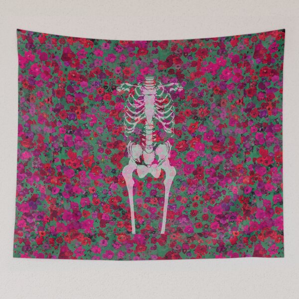 Item preview, Flower pattern with skeleton  designed and sold by SueKnox.