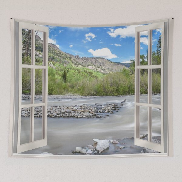 Item preview, Colorado Rocky Mountain River Window View designed and sold by mbarimo7.