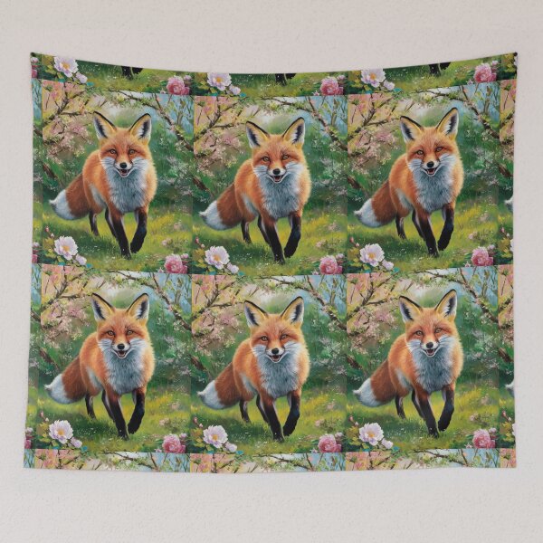 Artikelvorschau, Fuchs-Portrait. Frühlingszeit, Blumenfuchs, Vintage-Fuchs, Fuchs-Malerei, Edgar Degas-Stil entworfen und verkauft von FoxVibes.