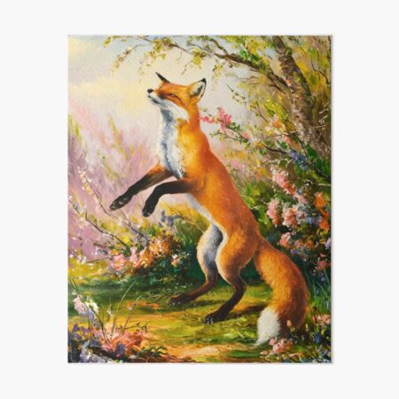 Item preview, Fox Portrait. Spring season, floral fox, vintage fox, fox painting, Edgar Degas style designed and sold by FoxVibes.