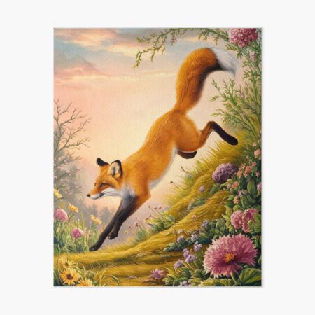 Item preview, Fox Portrait. Spring season, floral fox, vintage fox, fox painting, Edgar Degas style designed and sold by FoxVibes.
