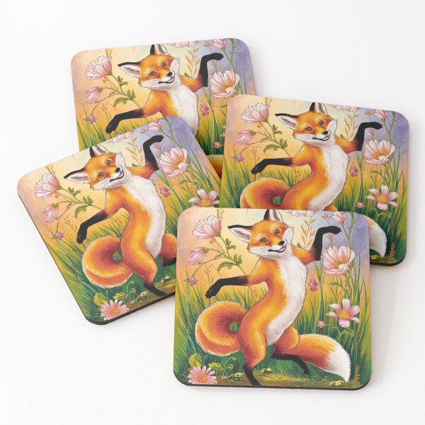 Artikelvorschau, Fuchs-Portrait. Frühlingszeit, Blumenfuchs, Vintage-Fuchs, Fuchs-Malerei, Edgar Degas-Stil entworfen und verkauft von FoxVibes.