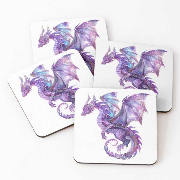 Item preview, Fantasy creature - purple and blue mythical detailed dragon designed and sold by PrettyPinkSkies.